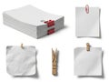 Stack of papers and clips isolated on white background Royalty Free Stock Photo