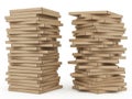 Stack of pizza boxes isolated on white background Royalty Free Stock Photo
