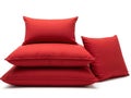 Stack of red pillows isolated on white background Royalty Free Stock Photo