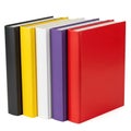 Stack of colored binders isolated on white background Royalty Free Stock Photo