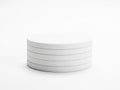 Stack of white ceramic plates isolated on white background Royalty Free Stock Photo