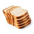 Stack of bread slices isolated on white background Royalty Free Stock Photo