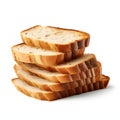 Stack of bread slices isolated on white background Royalty Free Stock Photo