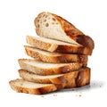 Sliced bread stack isolated on white background Royalty Free Stock Photo