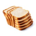 Stack of bread slices isolated on white background Royalty Free Stock Photo