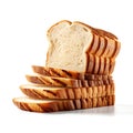 Stack of sliced bread isolated on white background Royalty Free Stock Photo