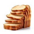 Stack of bread slices isolated on white background Royalty Free Stock Photo