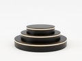 Stack of black circular objects isolated on white background Royalty Free Stock Photo