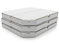 Stack of pizza boxes, isolated on white background isolated on white background Royalty Free Stock Photo