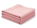 Stack of pink kitchen towels isolated on white background Royalty Free Stock Photo