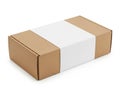 Stack of shipping boxes isolated on white background Royalty Free Stock Photo