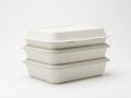Stack of takeout containers isolated on white background Royalty Free Stock Photo