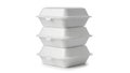 Stack of takeout containers isolated on white background Royalty Free Stock Photo