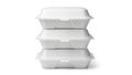 Stack of takeout containers, isolated on white background Royalty Free Stock Photo