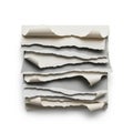 Stack of torn paper sheets isolated on white background Royalty Free Stock Photo
