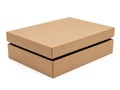 Stack of two brown cardboard boxes isolated on white background Royalty Free Stock Photo