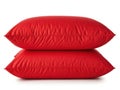 Stack of red pillows isolated on white background Royalty Free Stock Photo