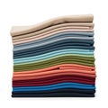 Stack of colored fabrics isolated on white background Royalty Free Stock Photo