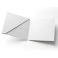 A stack of white envelopes and blank cards isolated on white background Royalty Free Stock Photo