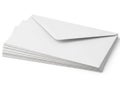 Stack of white envelopes isolated on white background Royalty Free Stock Photo