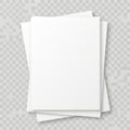 Stack of white papers isolated on white background isolated on white background Royalty Free Stock Photo