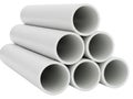 Stack of white pvc pipes isolated on white background Royalty Free Stock Photo