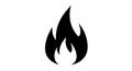 A black flame icon on a white background silhouette Royalty Free Stock Photo