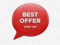 Highlighting the best offer with a prominent red speech bubble Royalty Free Stock Photo