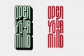 Open Your Mind Typography Duo Royalty Free Stock Photo