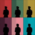 Silhouette of a Man in a Suit Against Colorful Backgrounds Royalty Free Stock Photo