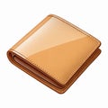 Stylish Brown Leather Wallet with Smooth Finish and Modern Design on Transparent Background Royalty Free Stock Photo