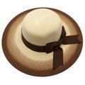 Stylish straw hat with brown ribbon perfect for summer outings Royalty Free Stock Photo