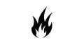 A stylized black flame icon on a clean white background silhouette Royalty Free Stock Photo