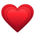 Stacked hearts icon isolated on transparent background Royalty Free Stock Photo