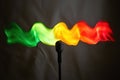 Stylized Representation of Frequency Modulation with Vibrant Light Waves and Microphone Royalty Free Stock Photo