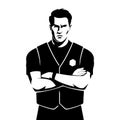 Security Guard Vector Illustration Arms Crossed Serious Expression Royalty Free Stock Photo