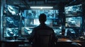 Surveillance Analyst Monitoring Traffic Data, Generative AI
