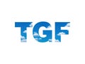 Tgf logo isolated on white background Royalty Free Stock Photo
