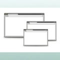 Three browser windows isolated on white background Royalty Free Stock Photo