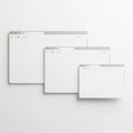 Three browser windows isolated on white background Royalty Free Stock Photo