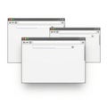 Three browser windows, isolated on white background Royalty Free Stock Photo