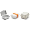 Three types of food containers isolated on white background Royalty Free Stock Photo