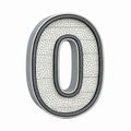 Three Dimensional Decorative Number Zero with Mosaic Texture on Transparent Background Royalty Free Stock Photo