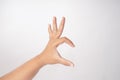 The image features a three-fingered hand on a white background Royalty Free Stock Photo