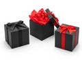 Three gift boxes isolated on white background Royalty Free Stock Photo