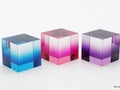 Three gradient cubes isolated on white background Royalty Free Stock Photo