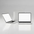 Three laptops isolated on white background Royalty Free Stock Photo