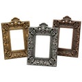 Three decorative picture frames isolated on transparent background Royalty Free Stock Photo
