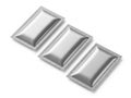 Three silver rectangular objects isolated on white background Royalty Free Stock Photo
