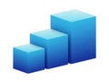 A diagonal stack of gradient blue cubes showing progression Royalty Free Stock Photo